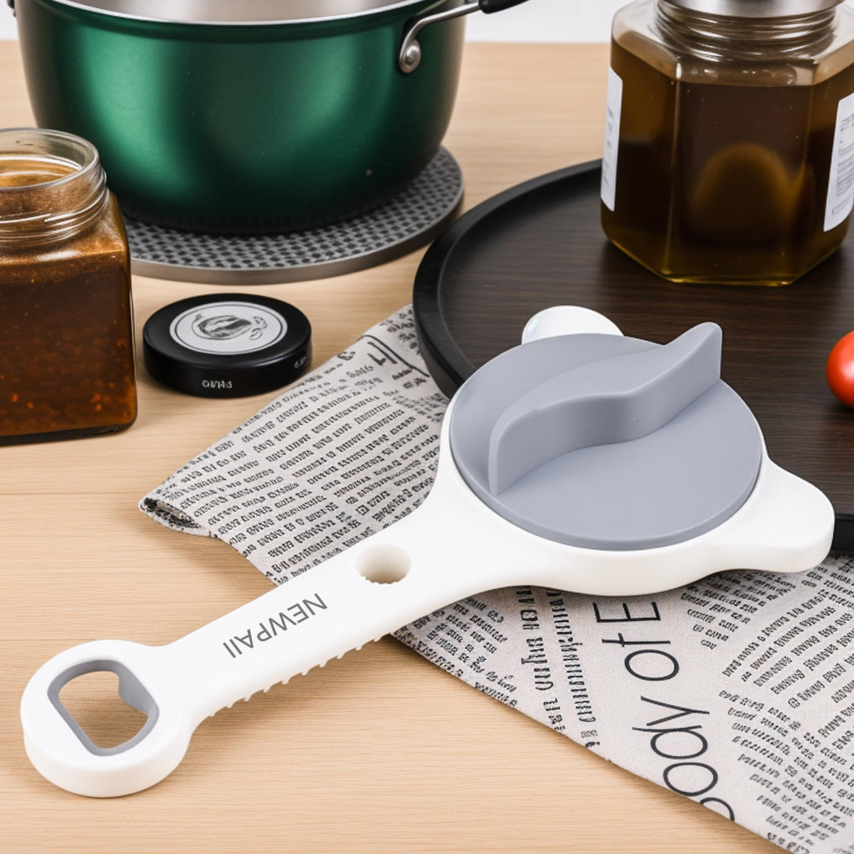 NEWPAII jar opener design is left-handed friendly and versatile for all users.