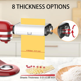 NEWSETS 3-in-1 pasta maker attachment saving space by combining tools.
