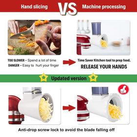 Four stainless blades enable slicing, shredding, and grinding with precision.