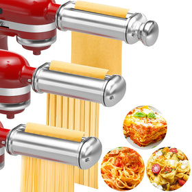 NEWSETS pasta maker attachment 3-piece on mixer for easy homemade pasta