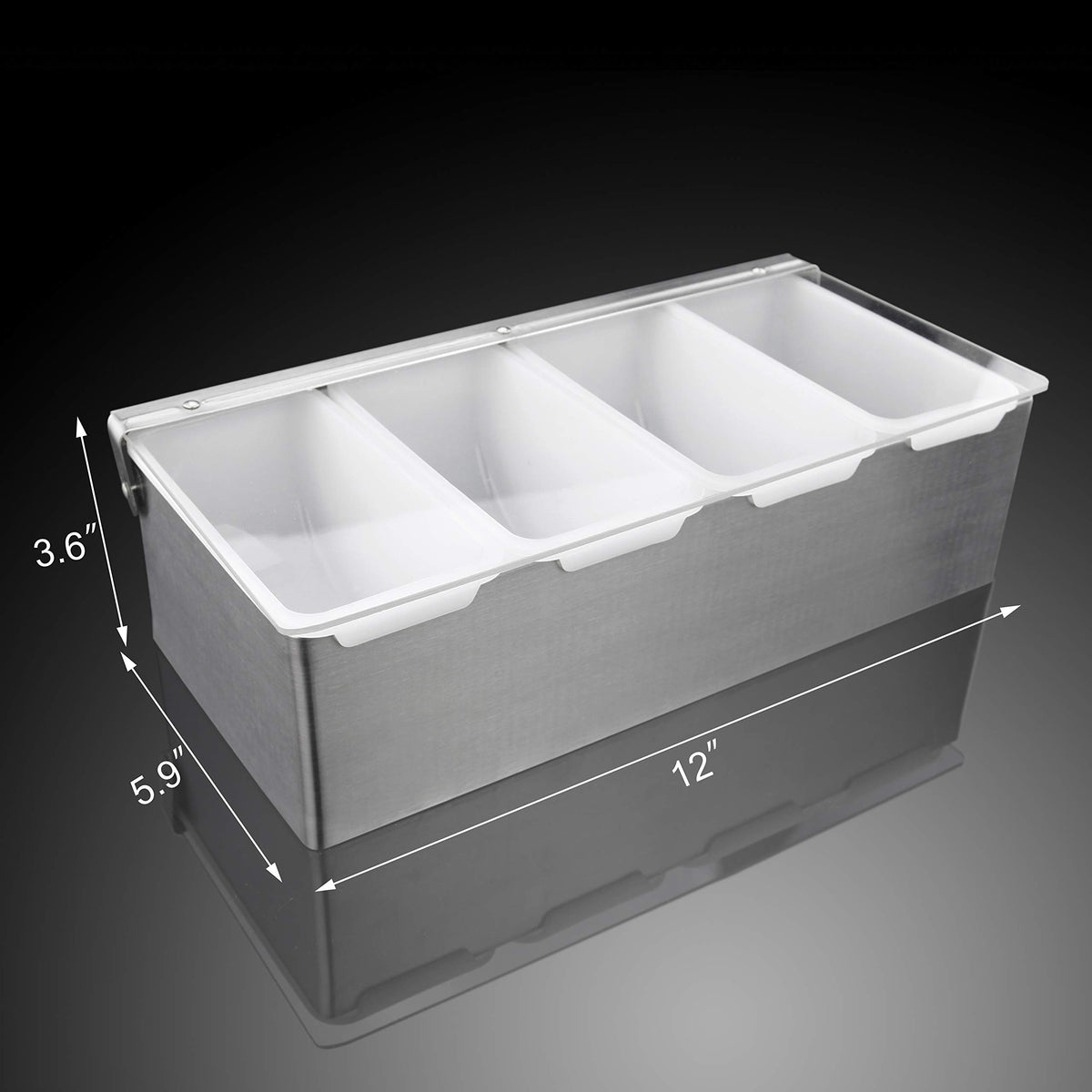 New Star 48025 dispenser with clear lid showing garnishes for quick refills.