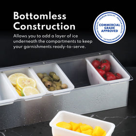 New Star 48025 ideal for peak-hour service with organized garnish and condiment storage.