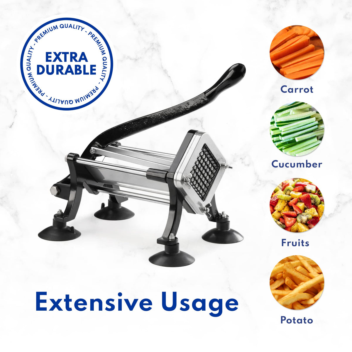 New Star Foodservice 43204 fry-cutting-in-action demonstrates consistent fry portions