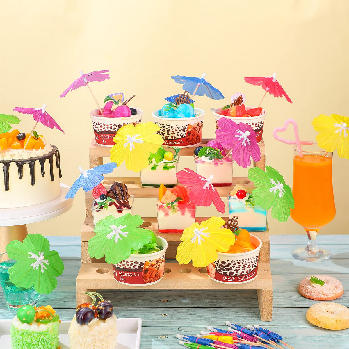 Newtay cocktail picks for weddings and tropical gatherings.