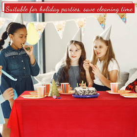Newwiee waterproof and oilproof tablecloth protects surfaces during meals