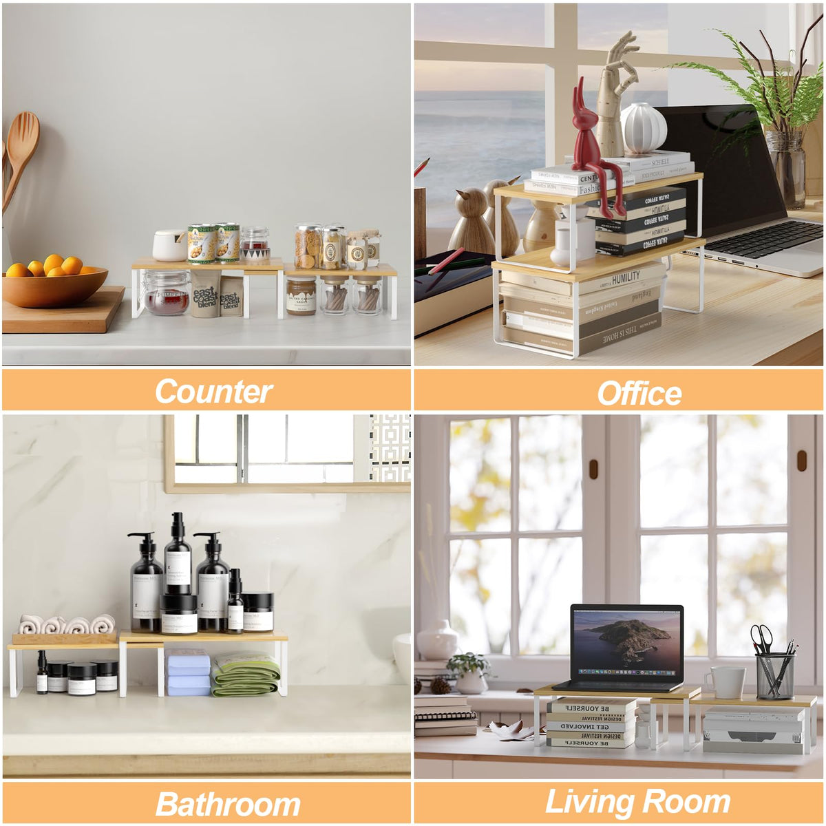 NEX two-tier shelf ideal for cups, jars, mugs and containers