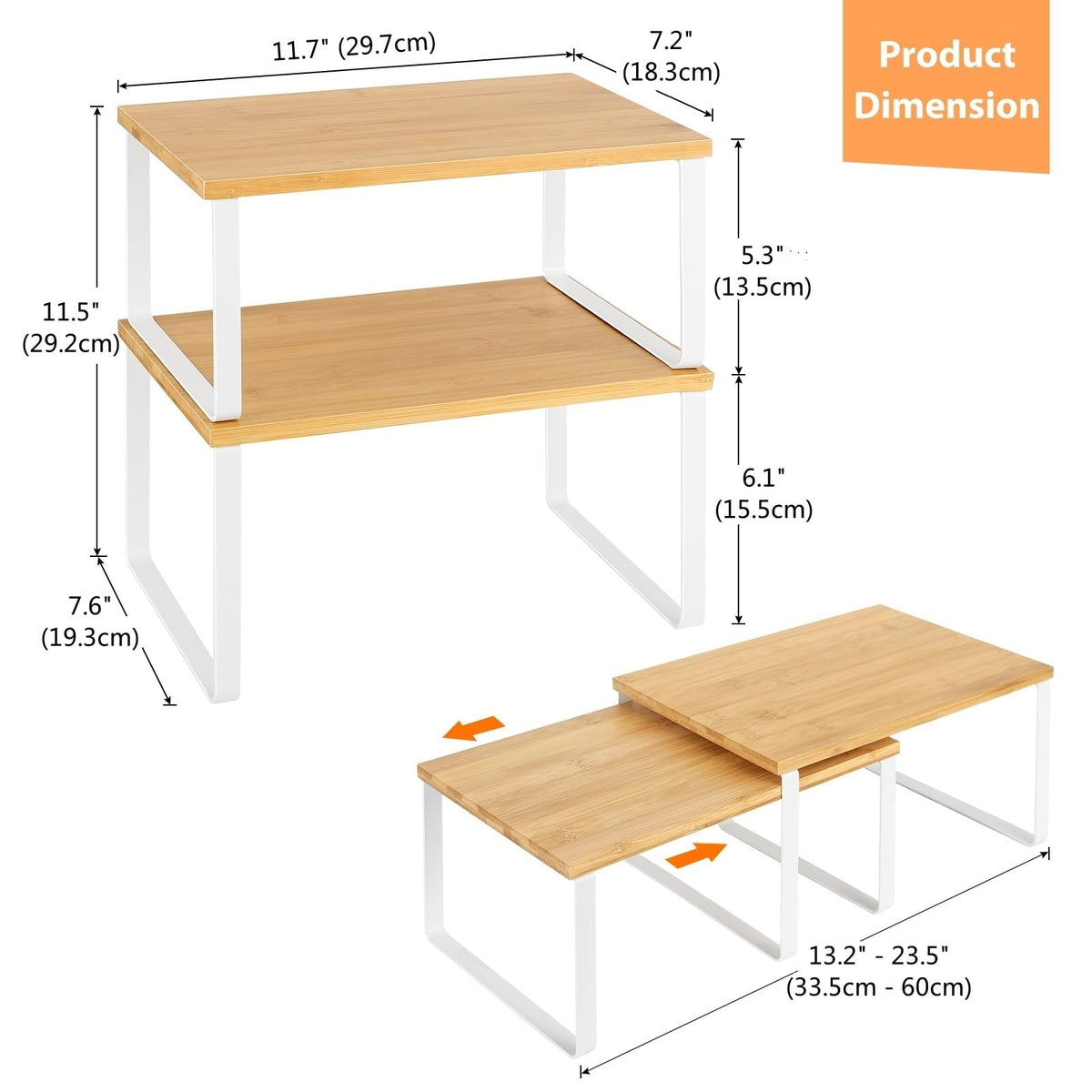 NEX stackable high shelf adds vertical space for pantry items.