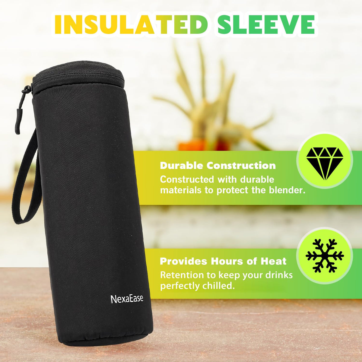 NexaEase leather keychain adds style and portability to your blender.