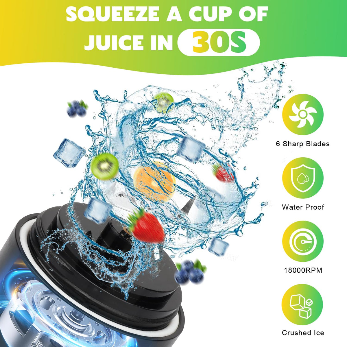 NexaEase portable blender showing six blades for smooth textures