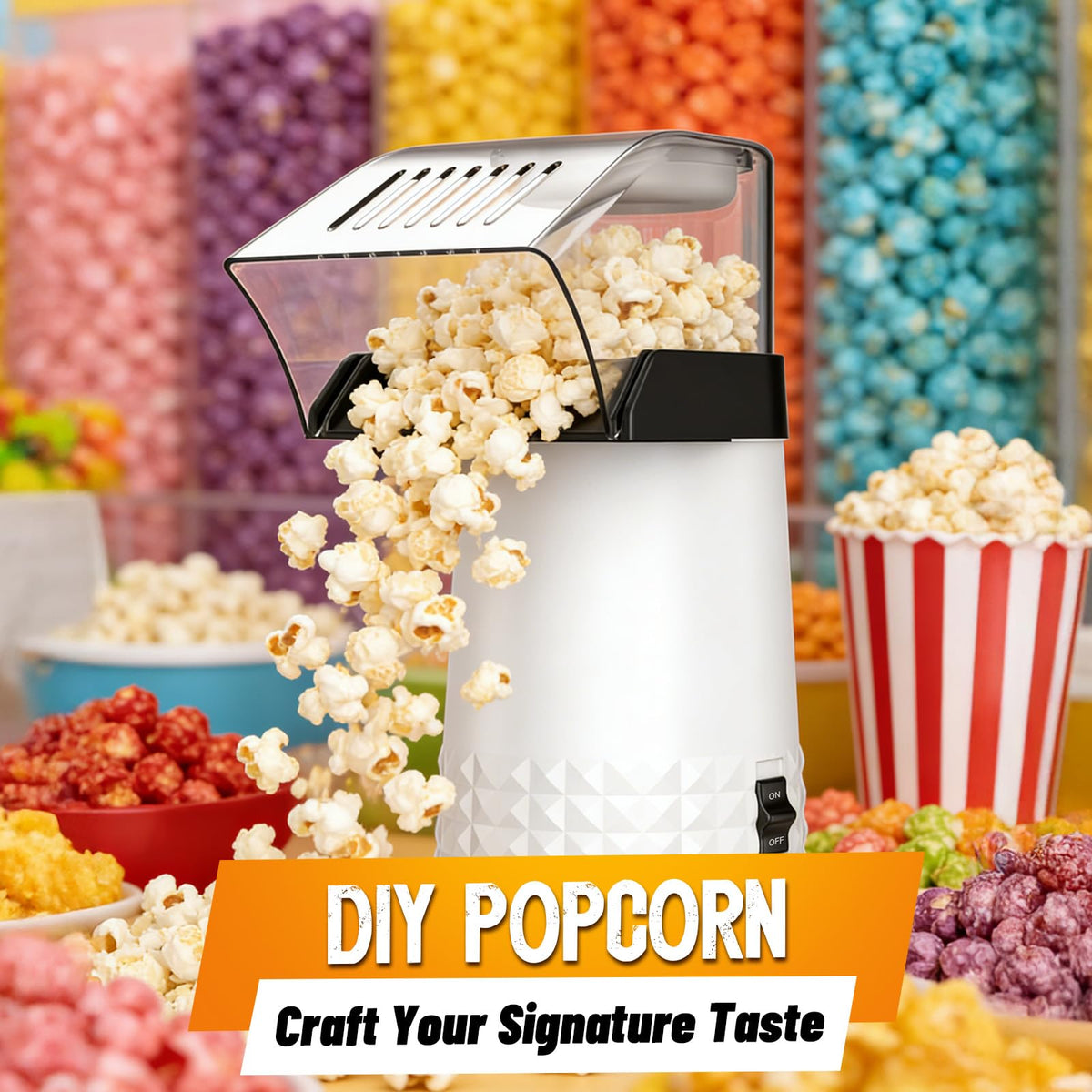 Neximvanuxn compact design popcorn popper fits on any counter