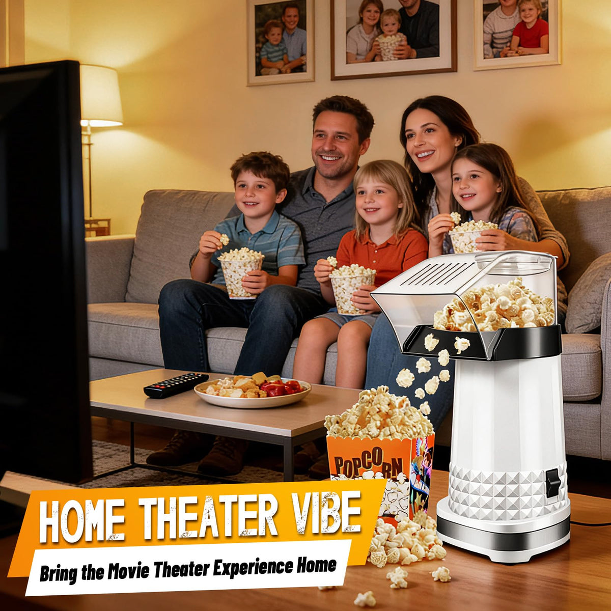 Neximvanuxn popcorn popper on kitchen counter ready for movie nights
