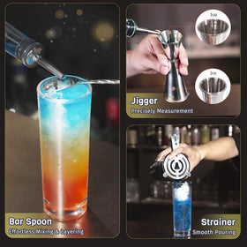 Nexsujo double jigger with clear measurements for precise pours