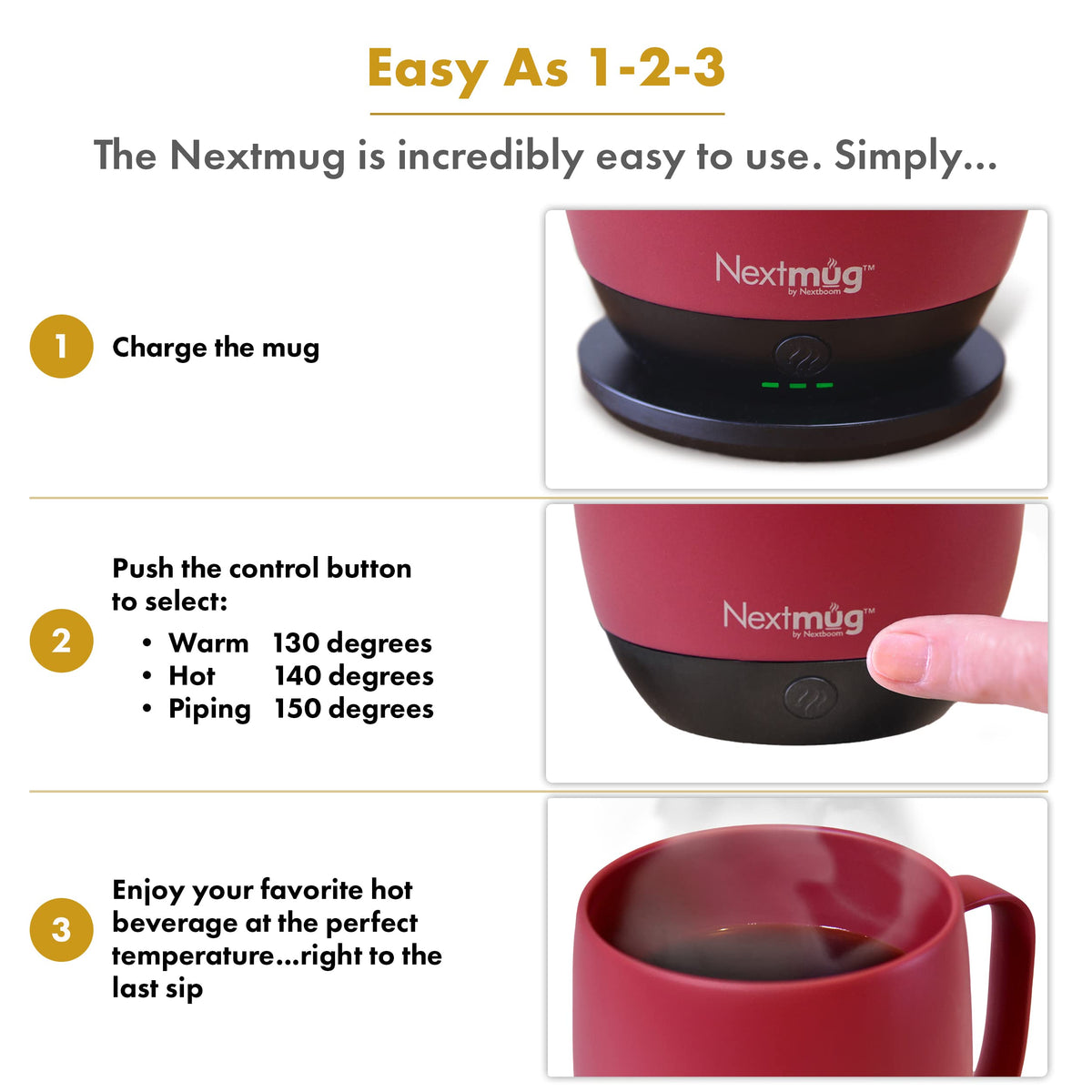 Nextmug Dusty Rose spill-resistant lid keeps drinks secure during commutes
