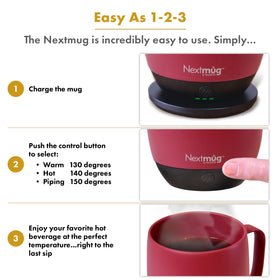 Nextmug Dusty Rose spill-resistant lid keeps drinks secure during commutes