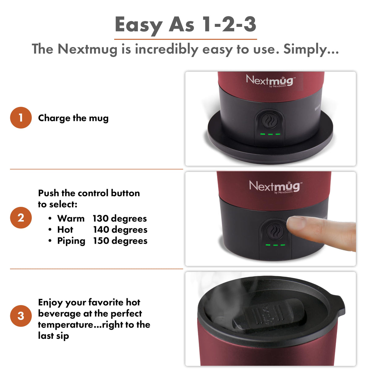 Nextmug Go battery life indicator helps plan long days on the move.