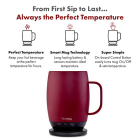 Nextmug Plus battery indicator visible showing remaining heat