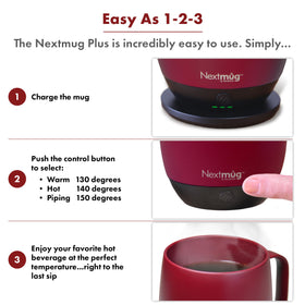 Nextmug Plus spill-resistant lid keeps liquids contained