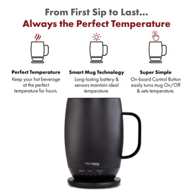 Nextmug Plus docking coaster charges the battery for extended use.