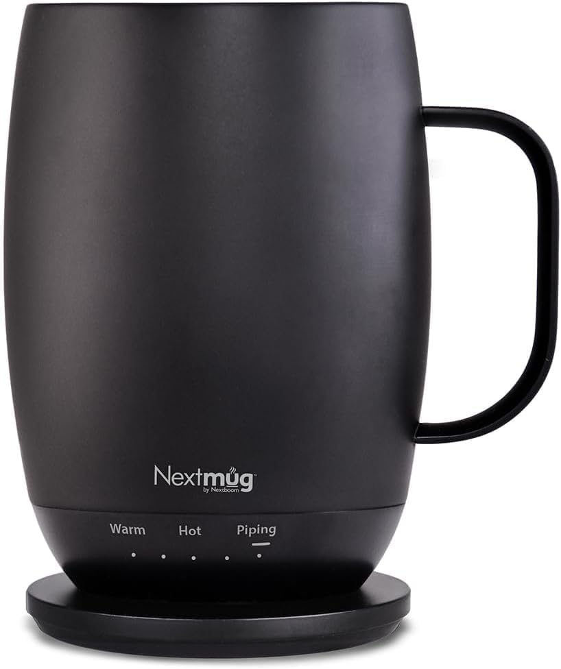 Nextmug Plus heat settings 130–150°F for customizable warmth.