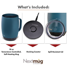 Nextmug Plus docking coaster with cord for easy charging and warmth maintenance