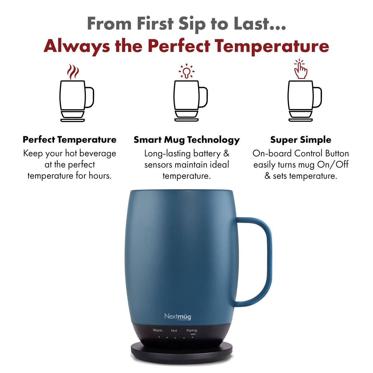 Nextmug Plus spill-resistant lid close-up supports mess-free sipping