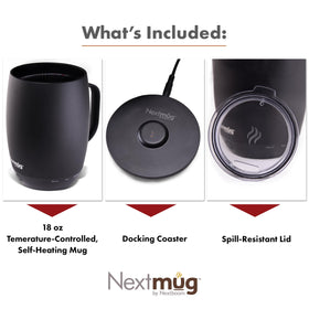 Nextmug Plus spill-resistant lid helps prevent spills during use.