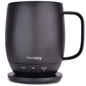 Nextmug self-heating coffee mug 14 oz in black keeps your beverage warm for hours.
