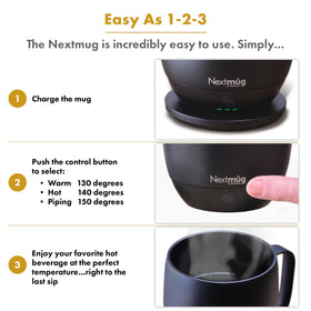 Nextmug spill-resistant lid helps prevent leaks during commutes and desk use.