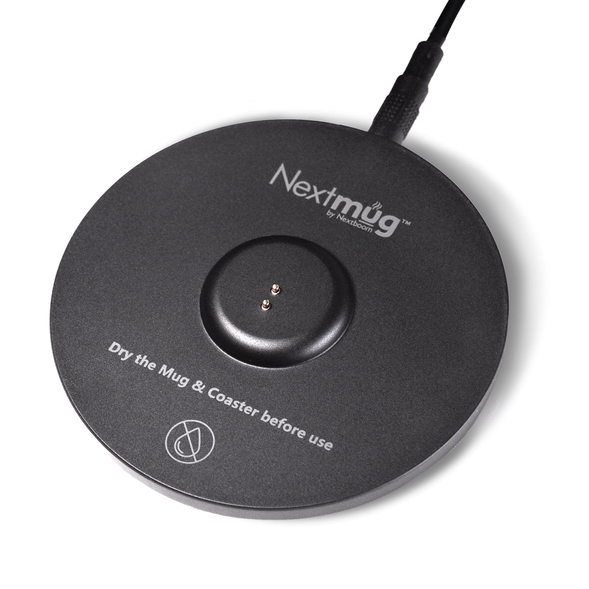 Nextmug universal docking coaster front view keeps hot drinks at ideal temperature