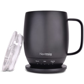 Nextmug universal docking coaster side view shows stable placement for beverages