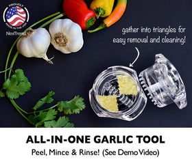 NexTrend Garlic Twister garlic mincing action demonstrates efficient, even results