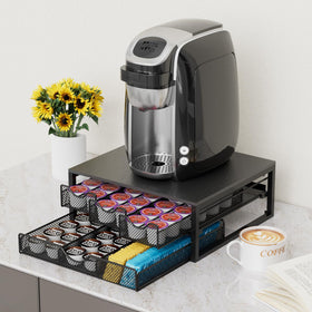 NEYCIL coffee pod holder side view demonstrates compact counter organization