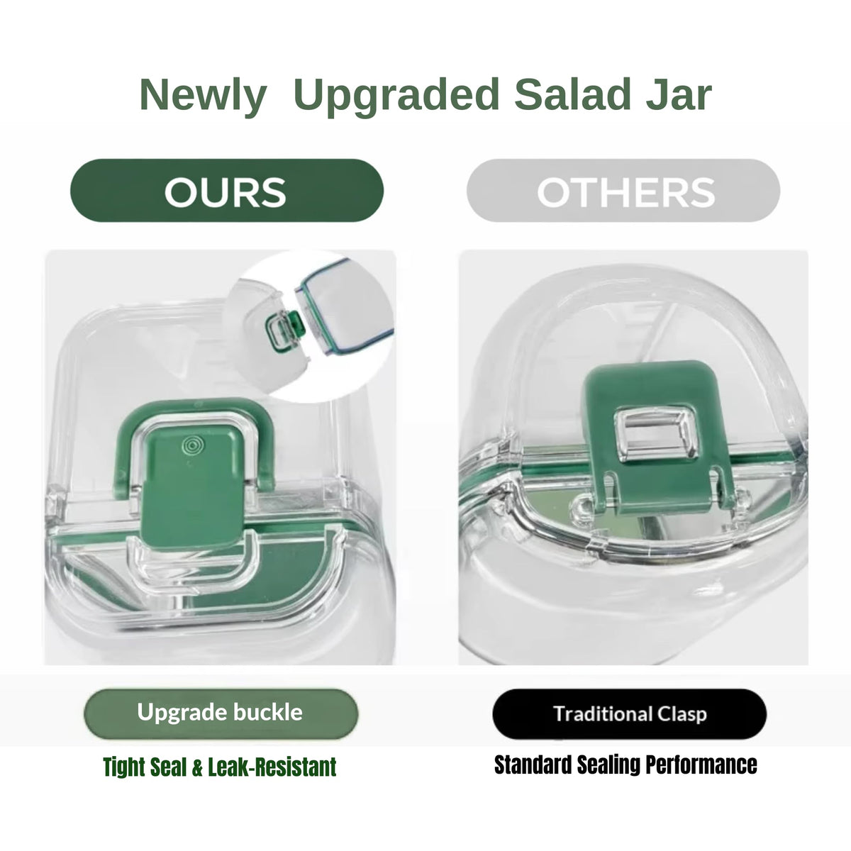 Nezillo salad pod with upgraded locking buckle prevents leaks