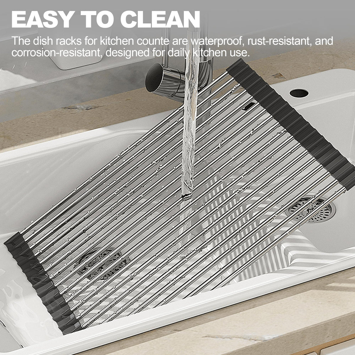 NEZUIBAN roll-up design makes draining water directly into the sink easy.