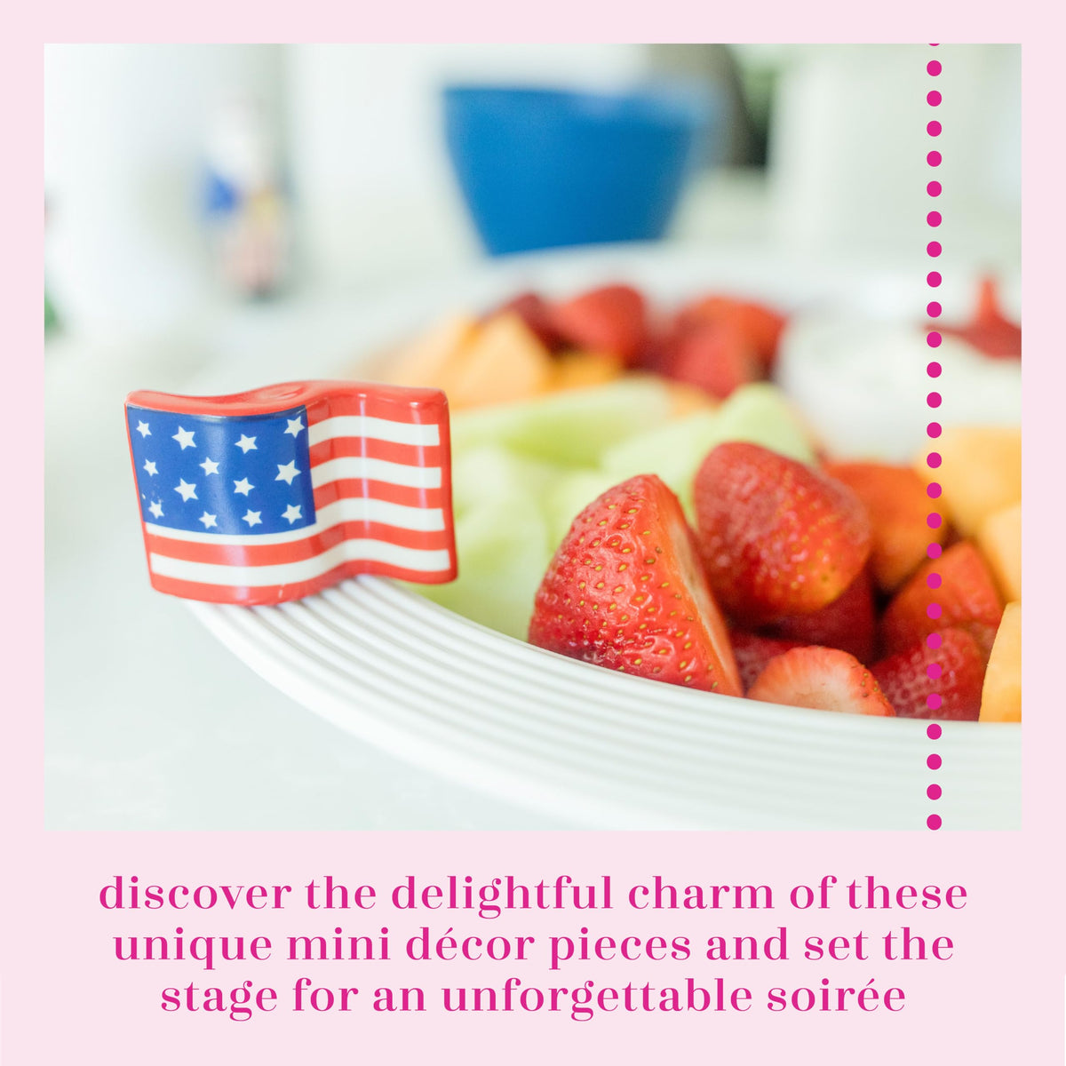 Nora Fleming American Flag A18 ceramic mini shows quality craftsmanship.