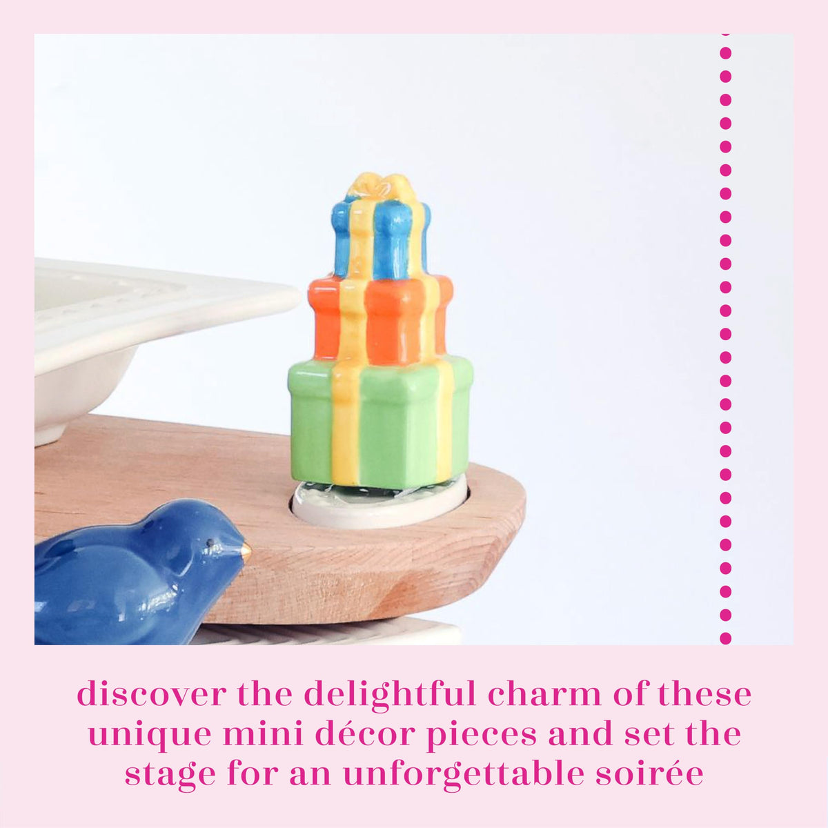 Nora Fleming ceramic mini with base detail for seasonal storytelling on shelves and desks.