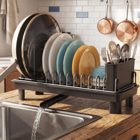 Nfnoyp front view dish drying rack compact for small kitchens
