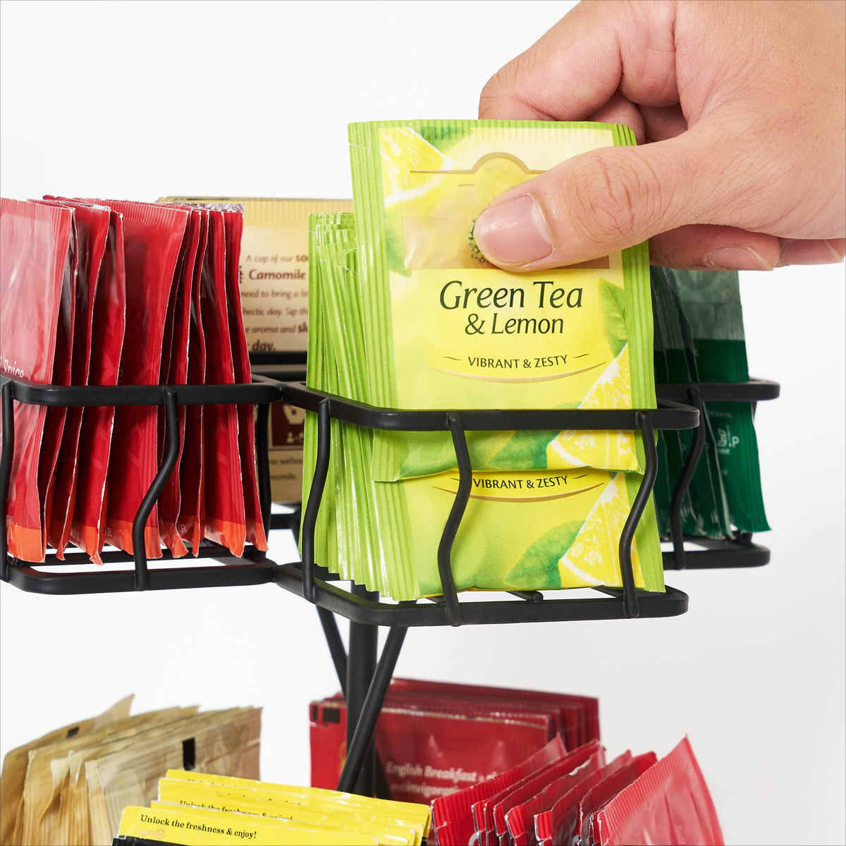 NHZ tea bag capacity up to 120 bags reduces clutter