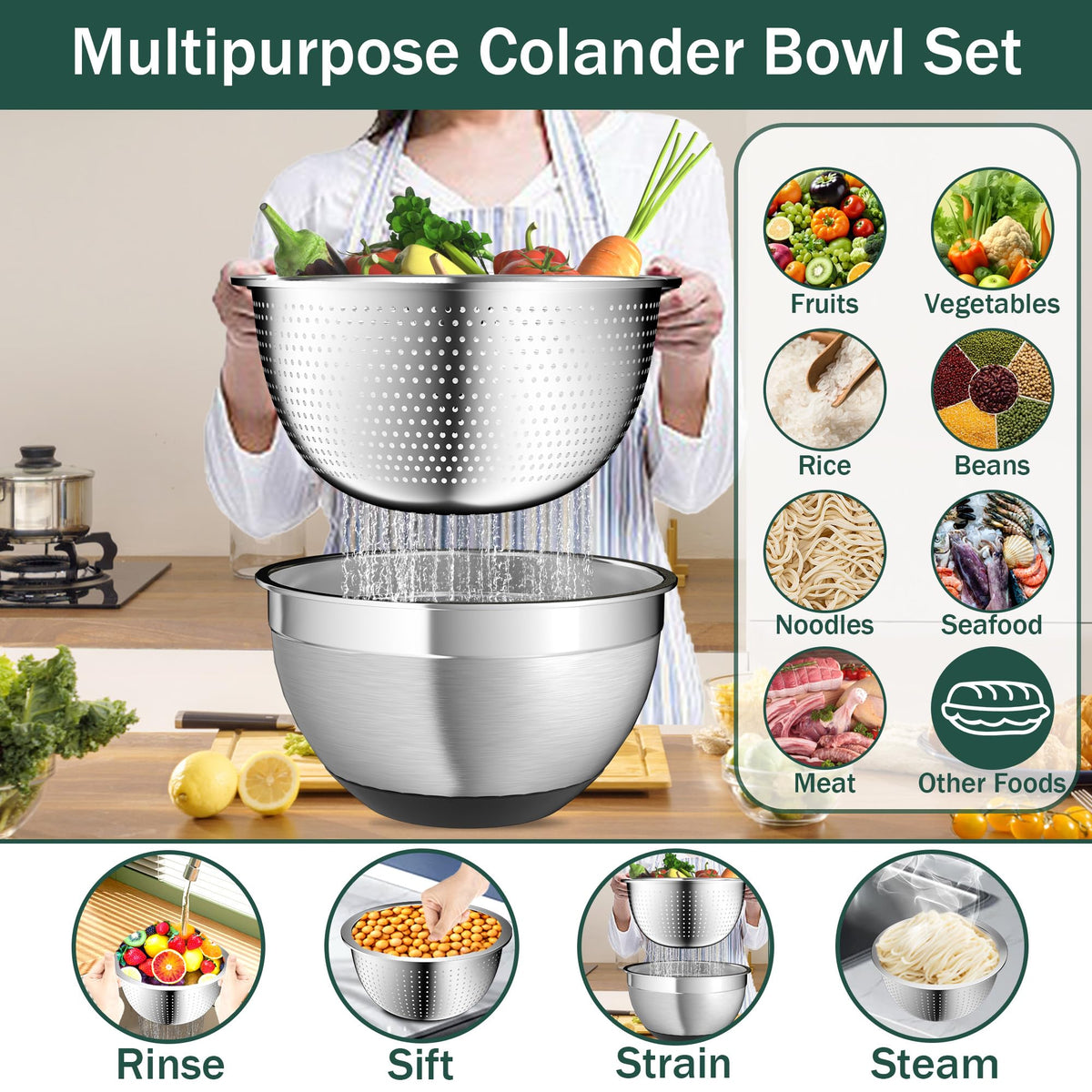 Nicdiet 4-in-1 julienne slicer and grater attachment for quick prep.