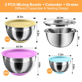 Nicdiet kitchen bowls ideal for washing, mixing, and serving.