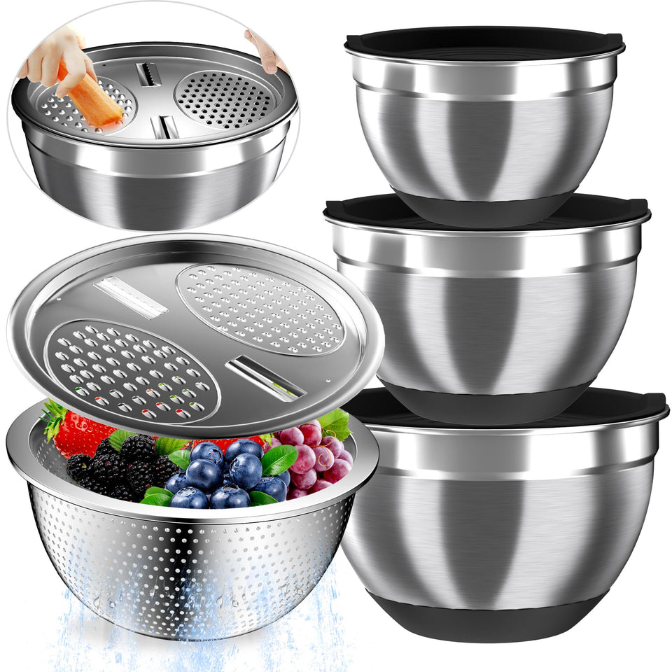 Nicdiet mixing bowls with airtight lids for organized prep and freshness.