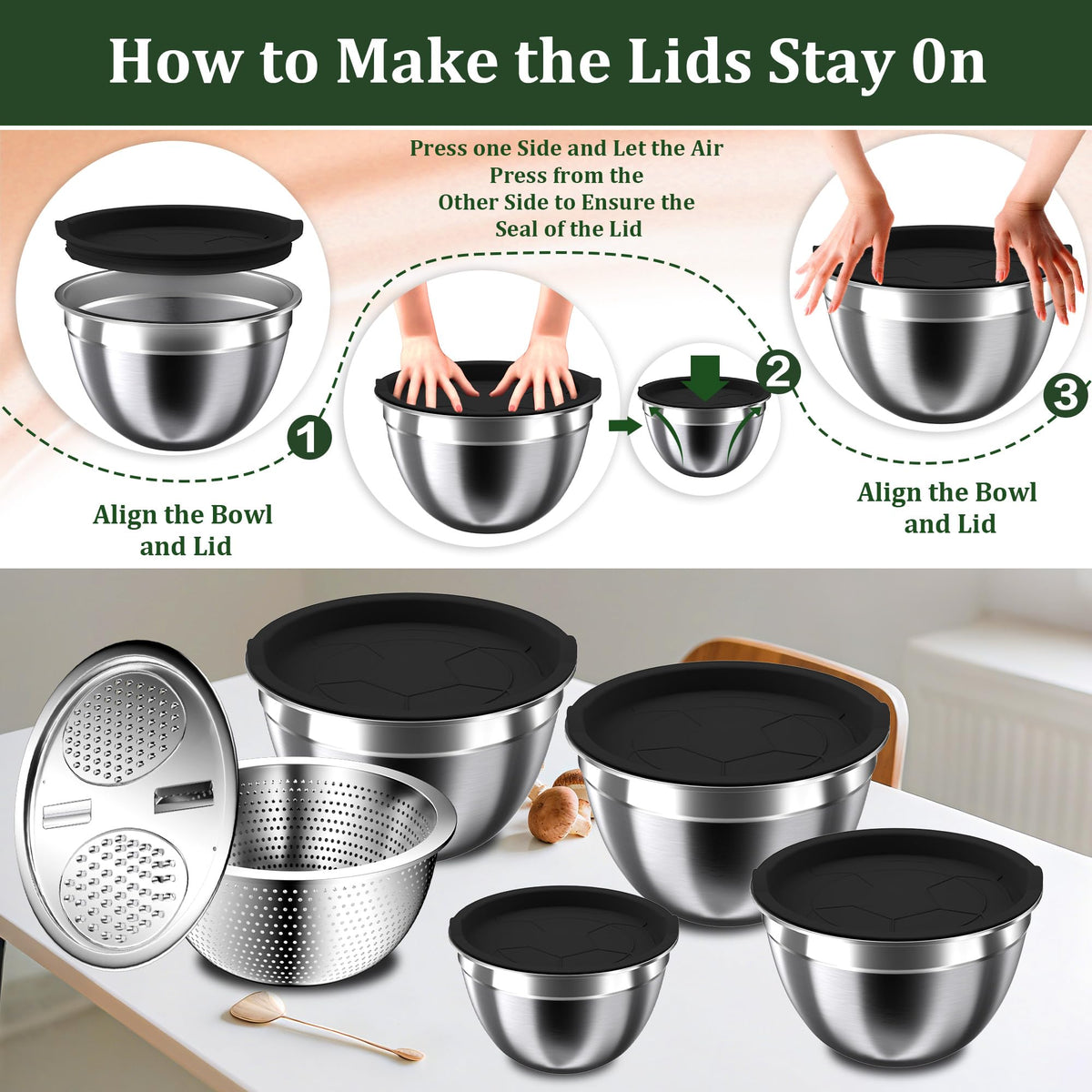 Nicdiet nesting bowls save space on shelves and simplify meal prep