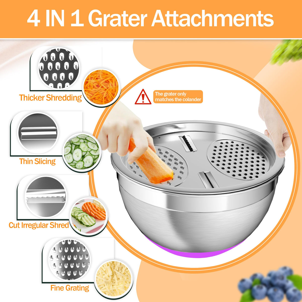 Nicdiet bowls with non-slip silicone bottoms stay stable on counters.