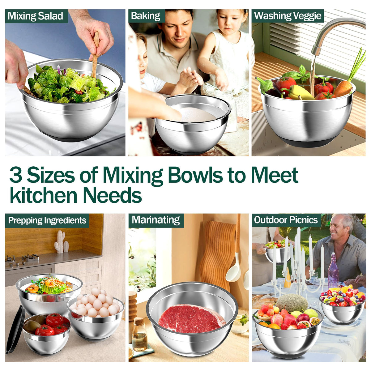 Nicdiet bowls with non-slip silicone bottoms for stable mixing.