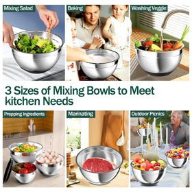 Nicdiet bowls with non-slip silicone bottoms for stable mixing.