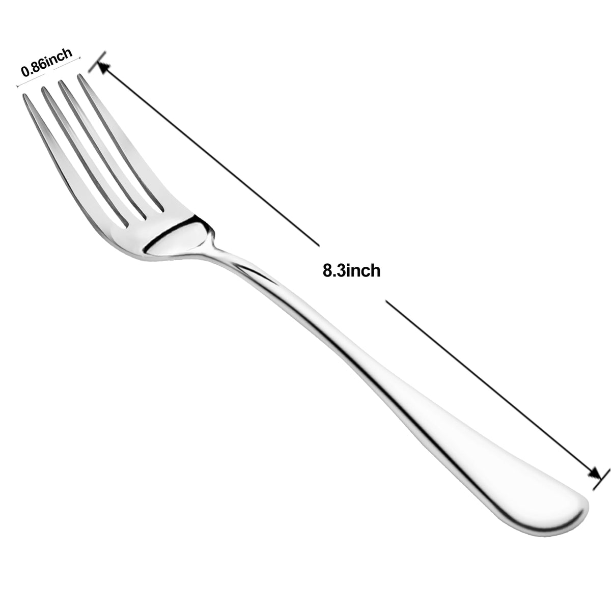 Nice Kitchen stainless steel forks with curved handles for comfortable grip during meals.