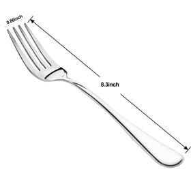 Nice Kitchen stainless steel forks with curved handles for comfortable grip during meals.