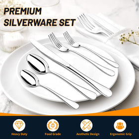 Nice Kitchen heavy-duty stainless steel cutlery resists bending for daily use.