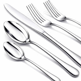 Nice Kitchen 40-piece set for eight with balanced grip for comfort.