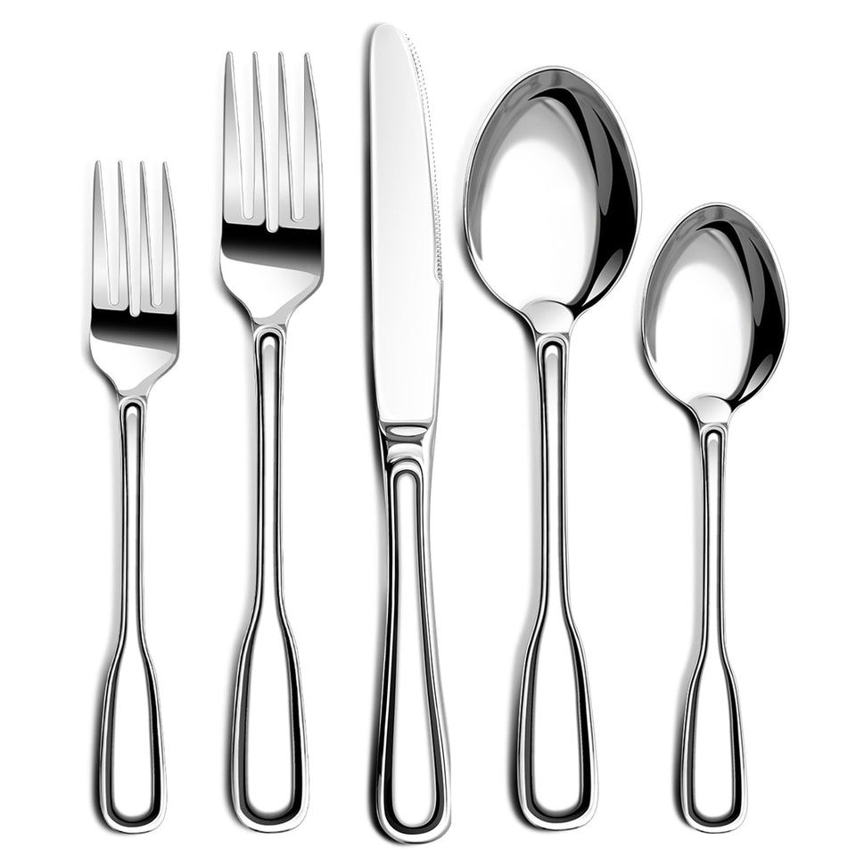 Nice Kitchen 8-dinner-knives silverware set in polished stainless steel for everyday dining.